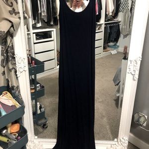 Casual soft navy blue Maxi dress
